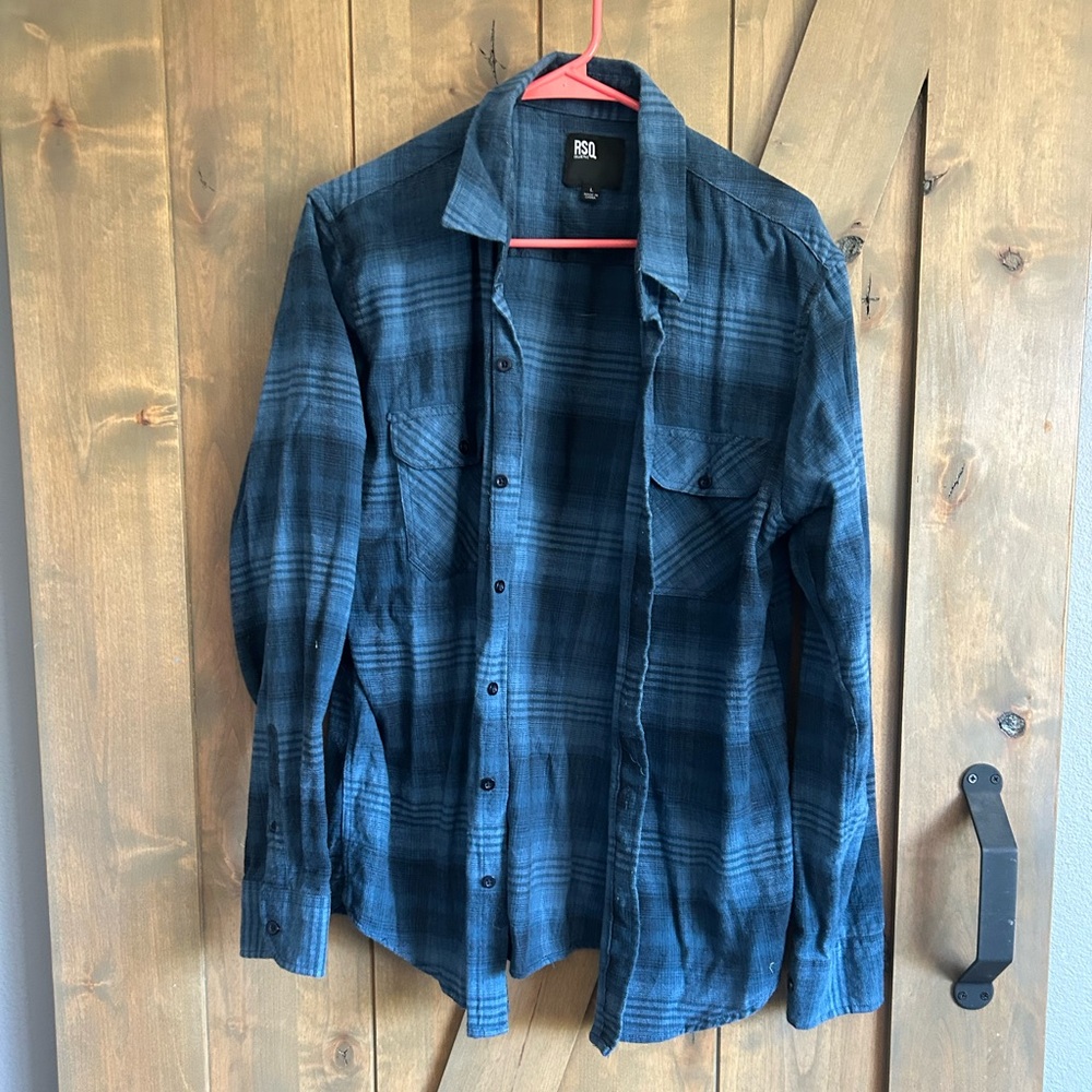 RSQ Navy Checkered Shirt